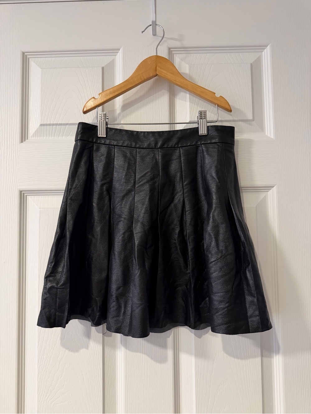 Sunday Best Black Faux Leather Skater Skirt